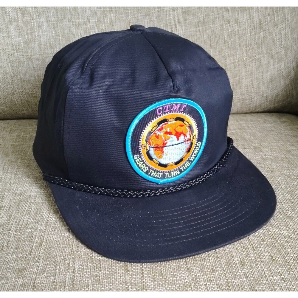 CTMI Hat Cap Snap Back Black Patch Gears That Turn The World Mens OS Vintage 1x